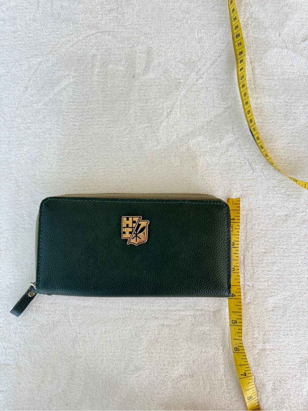 Hawaii's Finest Dark Green Zip-Around Wallet with Gold Emblem